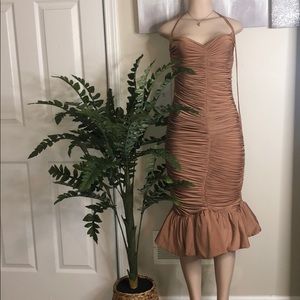 Claudine Tan Ruffle midi house of CB dress